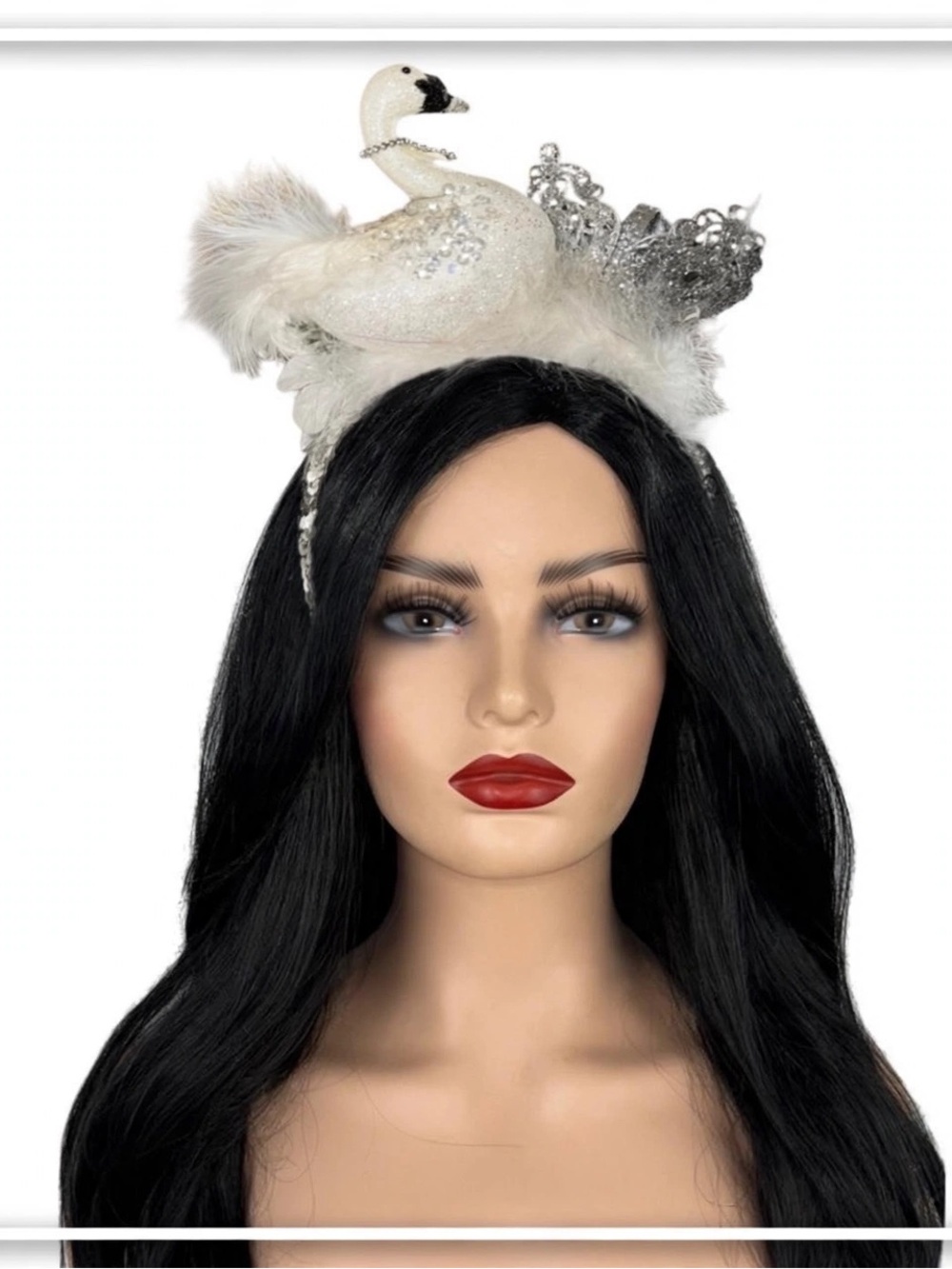 White Swan Headband, White Christmas Headpiece, Princess Tiara, Birthday Girl